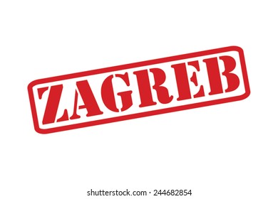 ZAGREB Red Rubber Stamp vector over a white background.