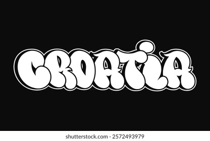 Zagreb - single word, letters graffiti style. Vector hand drawn logo. Funny cool trippy word Zagreb, fashion, graffiti style print t-shirt, poster concept