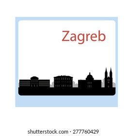 Zagreb skyline silhouette. Vector illustration.