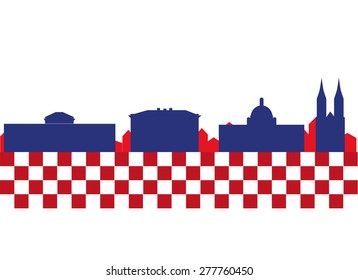 Zagreb skyline silhouette. Vector illustration.