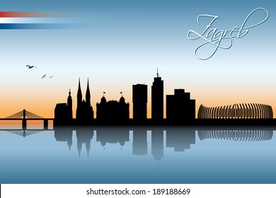 Zagreb skyline - vector illustration