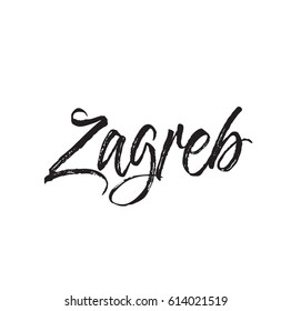zagreb, text design. Vector calligraphy. Typography poster. Usable as background.