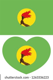 Zaire flag, Heart vector, sticker, eps10