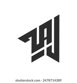 ZAJ letter logo, ZAJ or Z J letter alphabet logo