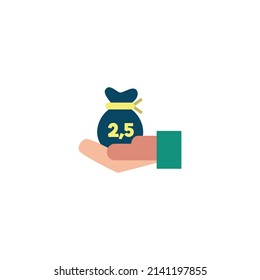 Concepto de icono plano de Zakat - Icono de Ramadán y Eid Mubarak Ilustración vectorial plana aislada en un fondo blanco