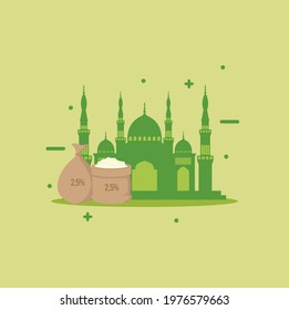 Zakat (alms) background vector design illustration