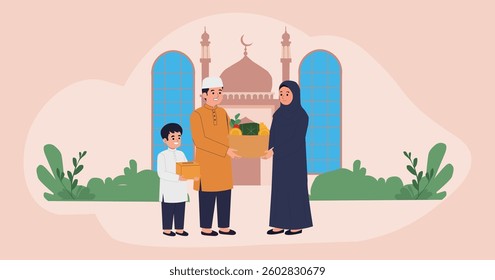 Zakat Charity Muslim Donation Illustration