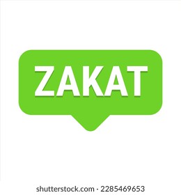 Zakat erläuterte Green Vector Callout Banner mit Informationen über die Übergabe an Wohltätigkeitsspender während Ramadan