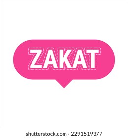Zakat explicó pancarta de llamadas de vector rosado con información sobre dar caridad durante Ramadán