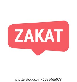 Zakat Explained Red Vector Callout Banner with Information on Giving to Charity During Ramadan