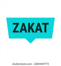 Zakat Explained Turquoise Vector Callout Banner with Information on Giving to Charity During Ramadan