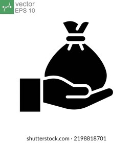 Zakat Icon. Muslim Donation In Fasting Month, Ramadan Kareem And Eid Al Fitr. Helping Hands And Donate, Zakah, Or Islamic Charity Concept. Vector Illustration. Design On White Background. EPS 10