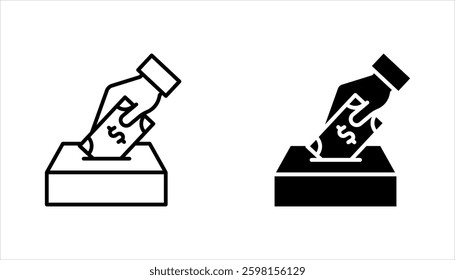 Zakat icon set. Helping hands and donate, Muslim donation in fasting month, vector illustration on white background