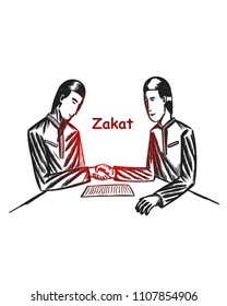 Zakat illustration, ramadan,charity, donate