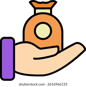 Zakat Line Filled Vector Icon Design