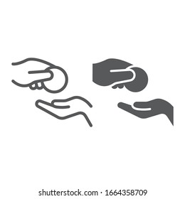 Zakat Line And Glyph Icon, Ramadan And Zakah, Charity Sign, Vector Graphics, A Linear Pattern On A White Background, Eps 10