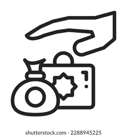 Zakat Line Style Icon Vector Design
