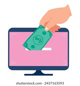 zakat online money illustration vector