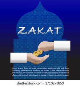 Zakat vector. Islamic content vector. Zakat is the sharing of wealth from the rich for the less fortunate