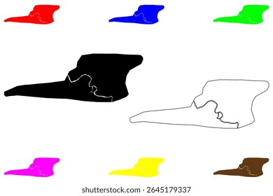 Zakho city (Republic of Iraq, Governorate Duhok) map vector illustration, scribble sketch Zaxo or Zakhu map