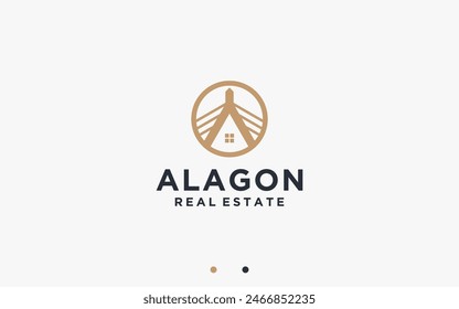 Ilustración de silueta de Vector de diseño de logotipo de Zakim Bridge