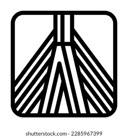 Zakim Bridge Vector Line Icon Design