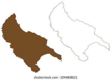Zakynthos island (Ionian Islands, Hellenic Republic, Greece) map vector illustration, scribble sketch Zakinthos or Zante map