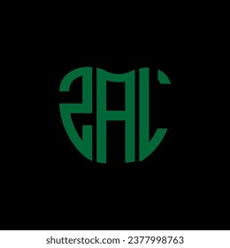ZAL Brief Logo kreatives Design. ZAL einzigartiges Design.
