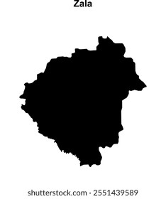 Zala county blank outline map
