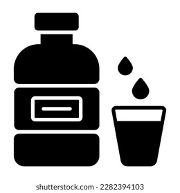 Zam zam water gallon with glass vector design, editable style