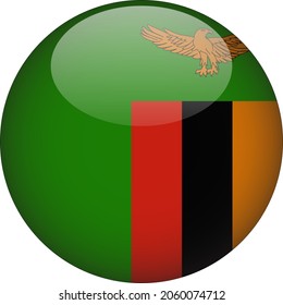 Zambia 3D Rounded Country Flag Icon