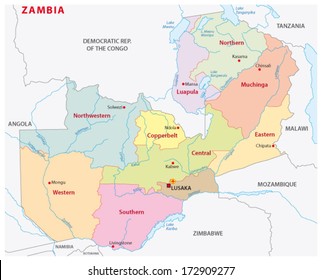 Zambia administrative map