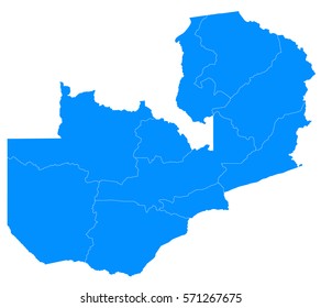 zambia blue map
