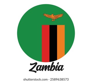 Zambia country flag in circle vector illustration