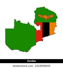 Zambia Country - Flag Map