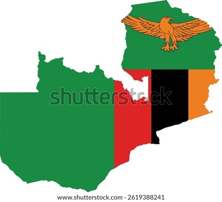 Zambia Country Map And Flag Vector Image