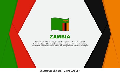 Zambia Flag Abstract Background Design Template. Zambia Independence Day Banner Cartoon Vector Illustration. Zambia Background