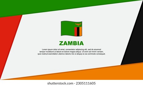Zambia Flag Abstract Background Design Template. Zambia Independence Day Banner Cartoon Vector Illustration. Zambia Banner