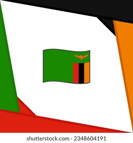 Zambia Flag Abstract Background Design Template. Zambia Independence Day Banner Social Media Post. Zambia Independence Day