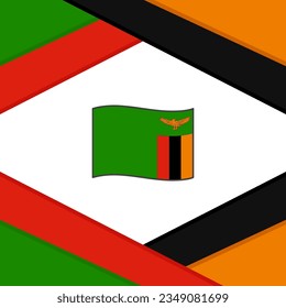 Sambia Flag Abstrakte Hintergrunddesign-Vorlage. Sambia Independence Day Banner Social Media Post. Sambia-Vorlage