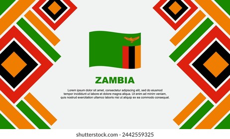 Zambia Flag Abstract Background Design Template. Zambia Independence Day Banner Wallpaper Vector Illustration. Zambia