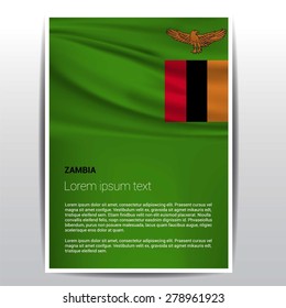 zambia flag Brochure - Vector Flyer Cover Page Design