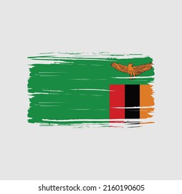 Zambia Flag Brush. National Flag