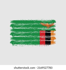 Zambia Flag Brush. National Flag