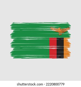 Zambia Flag Brush. National Flag