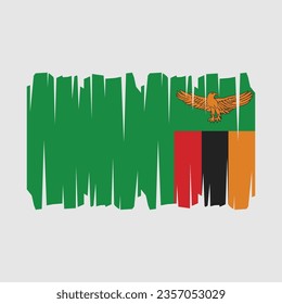 Bandera de Zambia con vector de pincel Ilustración