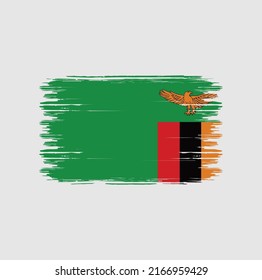 Zambia Flag Brush Strokes. National Flag