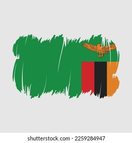 Zambia Flag Brush Strokes Vector