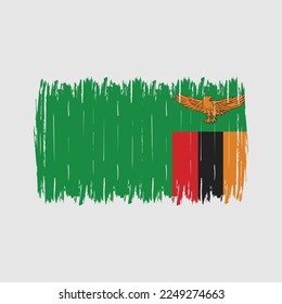 Ilustración del vector del pincel de bandera de Zambia