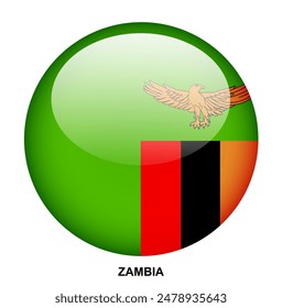 ZAMBIA flag button on white background